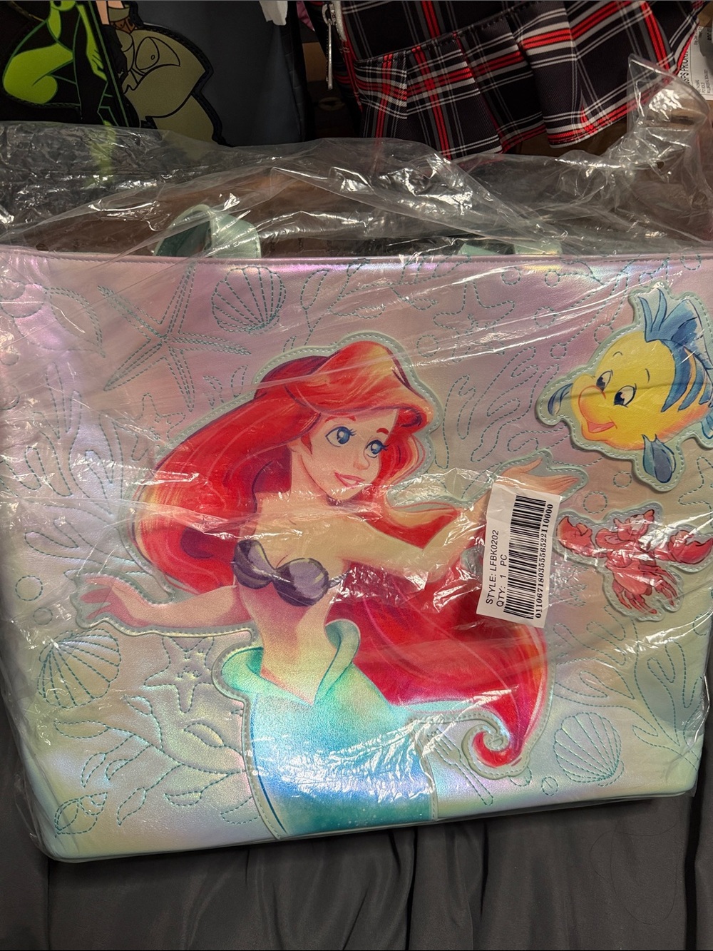 Disney Ariel Iridescent Tote Bag - Pink, Red, Green, Yellow, Purple
